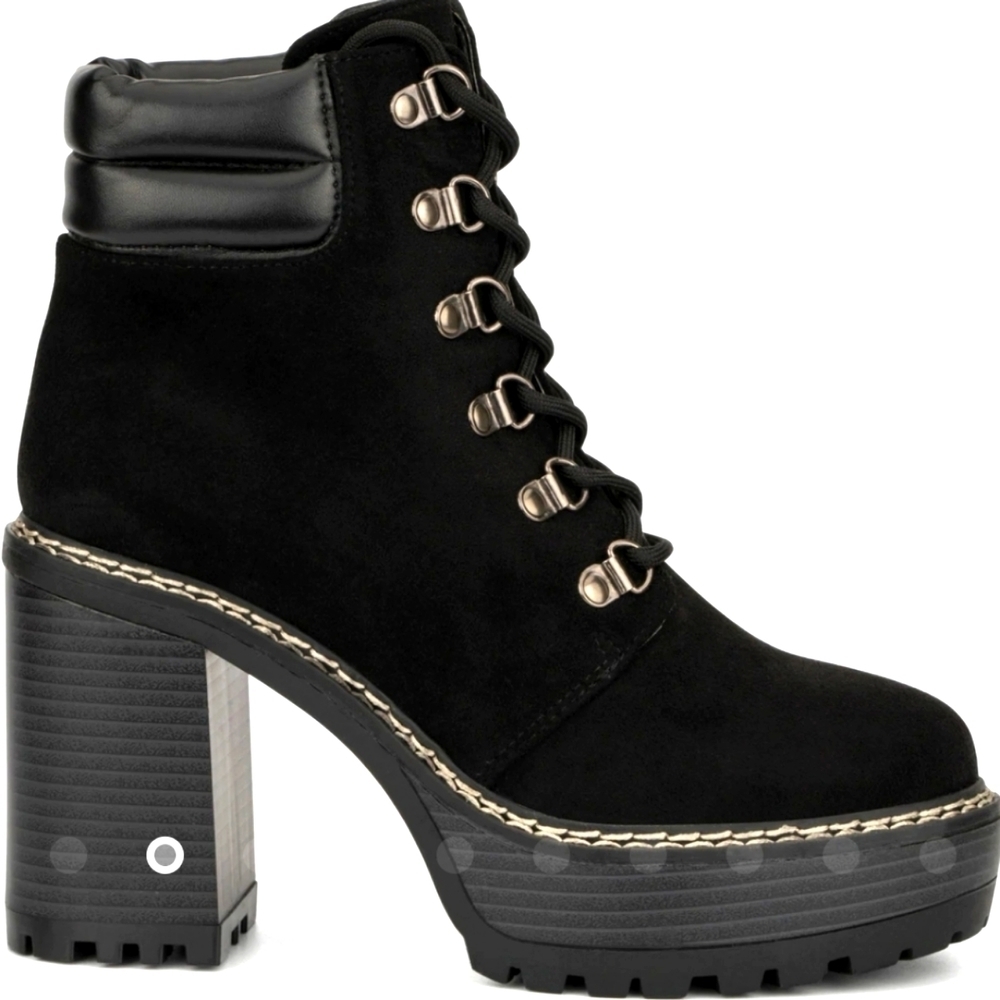 OLIVIA MILLER LUG HEEL BOOTS BLACK